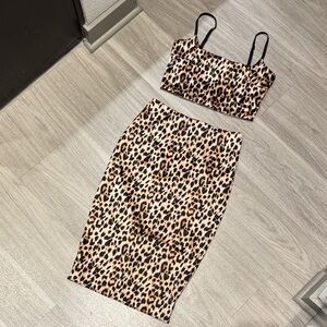 NWT Victoria's Secret Leopard Print Skirt Set, S